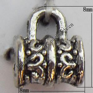 Connector Zinc Alloy Jewelry Findings Lead-free, 8x8mm Big Hole:3mm Small Hole:1mm, Sold by Bag