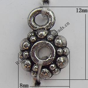 Connector Zinc Alloy Jewelry Findings Lead-free, 8x12mm Big Hole:2mm Small Hole:1.5mm, Sold by Bag