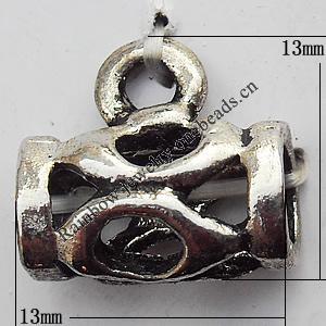 Connector Zinc Alloy Jewelry Findings Lead-free, 13x13mm Big Hole:5mm Small Hole:2mm, Sold by Bag