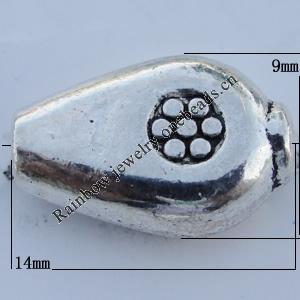 Bead Zinc Alloy Jewelry Findings Lead-free, 14x9mm Hole:1mm Sold by Bag