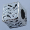 Bead Zinc Alloy Jewelry Findings Lead-free, Cube 5mm Hole:1mm Sold by Bag