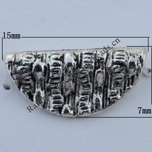 Bead Zinc Alloy Jewelry Findings Lead-free, 15x7mm Hole:1mm Sold by Bag