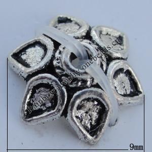 Bead Caps Zinc Alloy Jewelry Findings Lead-free, 9mm Hole:1mm Sold by Bag