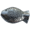Bead Zinc Alloy Jewelry Findings Lead-free, Fish 28x16.5mm Hole:2mm Sold by Bag