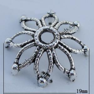 Bead Caps Zinc Alloy Jewelry Findings Lead-free, 19mm Hole:3mm Sold by Bag