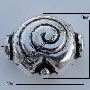 Bead Zinc Alloy Jewelry Findings Lead-free, 12x10mm Hole:1.5mm Sold by Bag