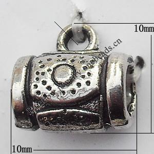 Connector Zinc Alloy Jewelry Findings Lead-free, 10x10mm Big Hole:4mm Small Hole:1.5mm, Sold by Bag