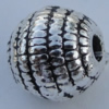 Bead Zinc Alloy Jewelry Findings Lead-free, Round 7x7mm Hole:1mm Sold by Bag