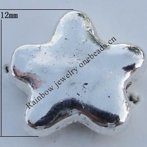 Bead Zinc Alloy Jewelry Findings Lead-free, Star 12mm Hole:1.5mm Sold by Bag
