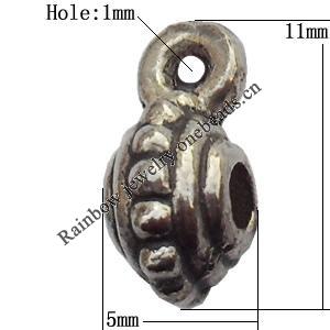 Connector Zinc Alloy Jewelry Findings Lead-free, 5x11mm Big Hole:2mm Small Hole:1mm, Sold by Bag