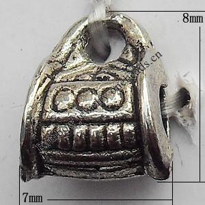 Connector Zinc Alloy Jewelry Findings Lead-free, 7x8mm Big Hole:2.5mm Small Hole:1mm, Sold by Bag