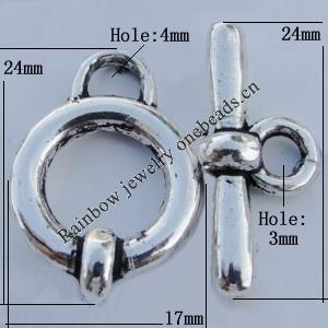 Clasp Zinc Alloy Jewelry Findings Lead-free, 24x17mm Hole:4mm Sold by KG