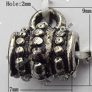 Connector Zinc Alloy Jewelry Findings Lead-free, 7x9mm Big Hole:2.5mm Small Hole:2mm, Sold by Bag