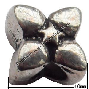 European Style Beads Zinc Alloy Jewelry Findings Lead-free, 10x10mm Hole:4.5mm, Sold by Bag