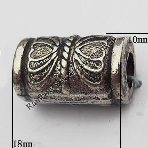 European Style Beads Zinc Alloy Jewelry Findings Lead-free, 18x10mm Hole:4.5mm, Sold by Bag