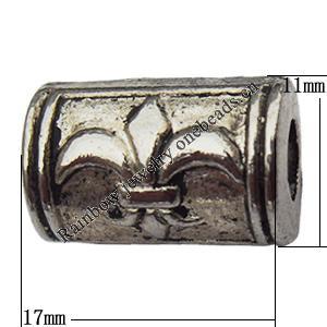 European Style Beads Zinc Alloy Jewelry Findings Lead-free, 11x17mm Hole:5mm, Sold by Bag