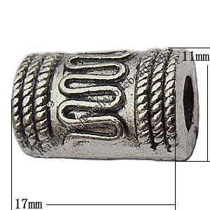 European Style Beads Zinc Alloy Jewelry Findings Lead-free, 11x17mm Hole:5mm, Sold by Bag
