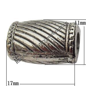 European Style Beads Zinc Alloy Jewelry Findings Lead-free, 11x17mm Hole:5mm, Sold by Bag