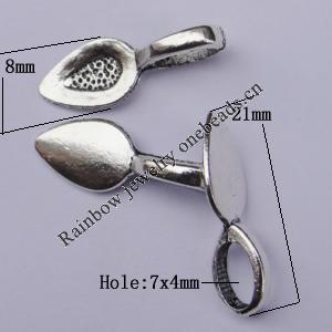 Pendant Bails，Fashion Zinc Alloy jewelry findings， 22x8mm Hole:7x4mm Sold by Bag