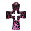 Coloured Acrylic Pendant, Cross 54x38mm Hole:2mm, Sold by Bag