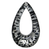 Coloured Acrylic Pendant, Hollow Teardrop 58x35mm Hole:2mm, Sold by Bag