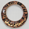 Coloured Acrylic Pendant, Donut O:51mm I:32mm Hole:2mm, Sold by Bag