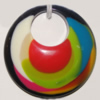 Resin Colorful Pendant, 35mm Thickness:7mm, Hole:13mm Sold by Bag
