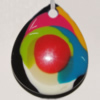 Resin Colorful Pendant, 39x31mm Thickness:7mm, Hole:4.5mm Sold by Bag