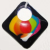 Resin Colorful Pendant, 47mm Thickness:9mm, Hole14:mm Sold by Bag