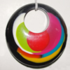 Resin Colorful Pendant, 55mm Thickness:13mm, Hole:21mm Sold by Bag