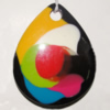 Resin Colorful Pendant, 62x50mm Thickness:8mm, Hole:7mm Sold by Bag