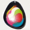 Resin Colorful Pendant, 51x44mm Thickness:15mm, Hole:2.5mm Sold by Bag