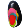 Resin Colorful Pendant, 57x29mm Thickness:15mm, Hole:2.5mm Sold by Bag