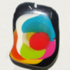 Resin Colorful Pendant, 51x39mm Thickness:11mm, Hole:2.5mm Sold by Bag