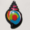 Resin Colorful Pendant, 71x44mm Thickness:11mm, Hole:1.5mm Sold by Bag