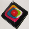 Resin Colorful Pendant, 42mm Thickness:13mm, Hole:1.5mm Sold by Bag
