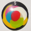 Resin Colorful Pendant, 41mm Thickness:7mm, Hole:3mm Sold by Bag