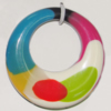 Resin Colorful Pendant, 50mm,26mm Thickness:7mm Sold by Bag