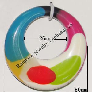 Resin Colorful Pendant, 50mm,26mm Thickness:7mm Sold by Bag