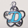 Zinc Alloy Enamel Pendant, Letters, 30x25mm Hole:2.5mm, Sold by Bag