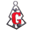 Zinc Alloy Enamel Pendant, Letters, 34x24mm Hole:2.5mm, Sold by Bag