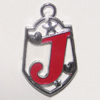 Zinc Alloy Enamel Pendant, Letters, 33x25mm Hole:2.5mm, Sold by Bag