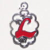 Zinc Alloy Enamel Pendant, Letters, 33x21mm Hole:2.5mm, Sold by Bag