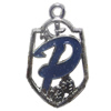 Zinc Alloy Enamel Pendant, Letters, 33x20mm Hole:2.5mm, Sold by Bag