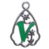 Zinc Alloy Enamel Pendant, Letters, 33x21mm Hole:2.5mm, Sold by Bag