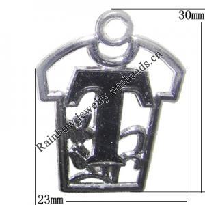 Zinc Alloy Enamel Pendant, Letters, 30x23mm Hole:2.5mm, Sold by Bag