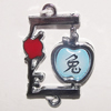 Zinc Alloy Enamel Connecters Letters, 33x17mm Hole:2mm, Sold by Bag