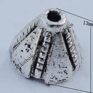 Bead Caps Zinc Alloy Jewelry Findings Lead-free, 9x13mm Hole:1mm Sold by Bag