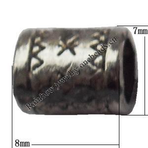 European Style Beads Zinc Alloy Jewelry Findings Lead-free, 7x8mm Hole:4mm, Sold by Bag