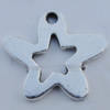 Pendant Zinc Alloy Jewelry Findings Lead-free, Star 20x18mm Hole:1mm Sold by Bag